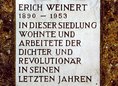 Ansicht Gedenktafel Erich Weinert