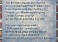 Ansicht Gedenktafel Solidarność