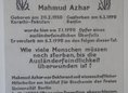 Ansicht Gedenktafel Mahmud Azhar - 1992
