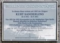 Ansicht Gedenktafel Kurt Sanderling