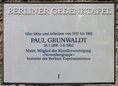 Ansicht Gedenktafel Paul Grunwaldt