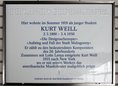 Ansicht Gedenktafel Kurt Weill