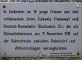 Ansicht Gedenktafel Zugunglück