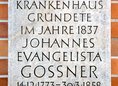 Ansicht Gedenktafel Johannes Evangelista Gossner