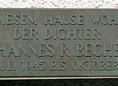 Ansicht Gedenktafel Johannes Robert Becher