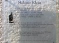 Ansicht Gedenktafel Melanie Klein