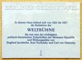 Ansicht Gedenktafel Weltbühne