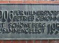 Ansicht Gedenktafel Hauptpumpwerk Wilmersdorf