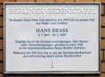 Ansicht Gedenktafel Hans Brass - 2015