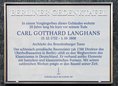 Ansicht Gedenktafel Carl Gotthard Langhans - 2018