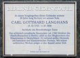 Ansicht Gedenktafel Carl Gotthard Langhans - 2018