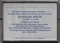 Ansicht Gedenktafel Hannah Höch - 2013