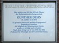 Ansicht Gedenktafel Günther Dehn - 1989