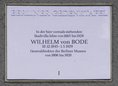Ansicht Gedenktafel Wilhelm von Bode