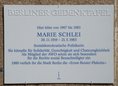 Ansicht Gedenktafel Marie Schlei - 2009