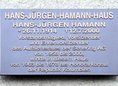 Ansicht Gedenktafel Hans-Jürgen-Hamann-Haus