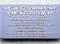 Ansicht Gedenktafel Hans-Jürgen-Hamann-Haus