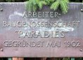 Ansicht Gedenktafel Arbeiter-Baugenossenschaft "Paradies"