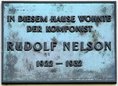 Ansicht Gedenktafel Rudolf Nelson (eigtl. Lewysohn)