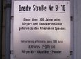 Ansicht Gedenktafel Bürger- und Handwerkshäuser