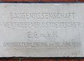 Ansicht Gedenktafel Genossenschaftssiedlung vertriebener … - 1926