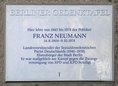 Ansicht Gedenktafel Franz Neumann