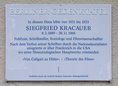 Ansicht Gedenktafel Siegfried Kracauer - 2010