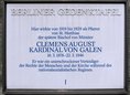 Ansicht Gedenktafel Clemens August Kardinal von Galen - 1990