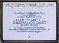 Ansicht Gedenktafel Clemens August Kardinal von Galen - 1990