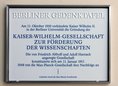 Ansicht Gedenktafel Kaiser-Wilhelm-Gesellschaft zur Förderung … - 2015