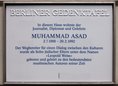 Ansicht Gedenktafel Muhammad Asad (Leopold Weiss)
