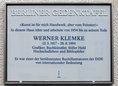 Ansicht Gedenktafel Werner Klemke
