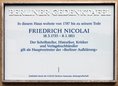 Ansicht Gedenktafel Friedrich Nicolai - 2011