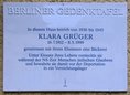 Ansicht Gedenktafel Klara Grüger - 2008