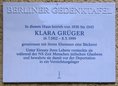 Ansicht Gedenktafel Klara Grüger - 2008