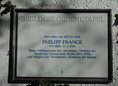Ansicht Gedenktafel Philipp Franck
