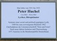 Ansicht Gedenktafel Peter Huchel