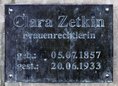 Ansicht Gedenktafel Clara Zetkin