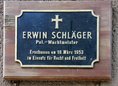 Ansicht Gedenktafel Erwin Schläger