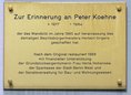 Ansicht Gedenktafel Peter Koehne