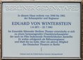 Ansicht Gedenktafel Eduard von Winterstein, eigtl. Eduard … - 2011