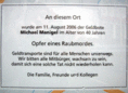 Ansicht Gedenktafel Michael Manigel