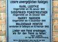 Ansicht Gedenktafel Karl Lüdtke - Siegfried Forstreuther - Harry … - 1946