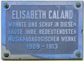 Ansicht Gedenktafel Elisabeth Caland