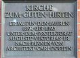 Ansicht Gedenktafel Kirche zum guten Hirten