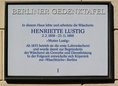 Ansicht Gedenktafel Henriette Lustig - 1998