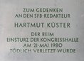 Ansicht Gedenktafel Hartmut Küster