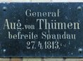 Ansicht Gedenktafel Heinrich Ludwig August Thümen