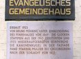 Ansicht Gedenktafel Evangelisches Gemeindehaus …