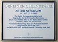 Ansicht Gedenktafel Arthur (Artur) Nussbaum - 2010